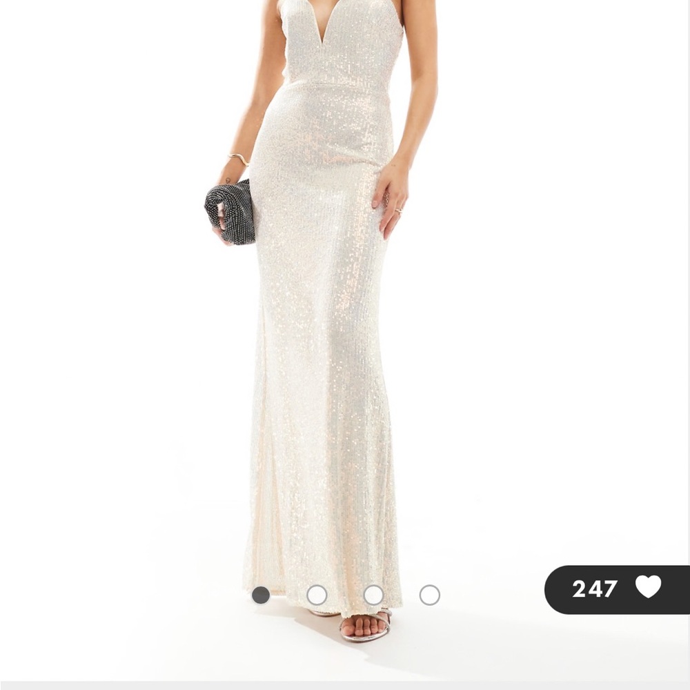 Asos Iridescent Sequin Strapless Dress